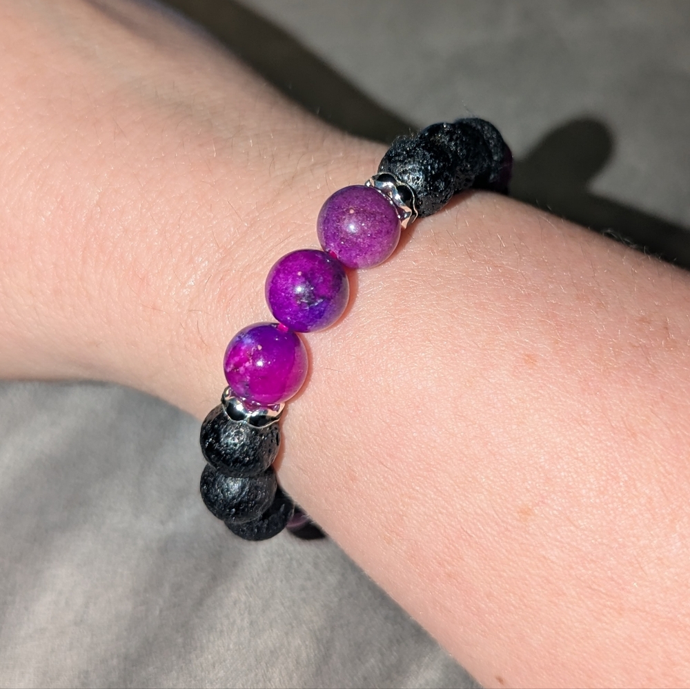 Agate And Lava Stone Bracelet
